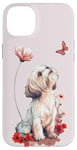 Coque pour iPhone 14 Plus Shih Tzu Papillon Chiens Mignons Shih Tzu