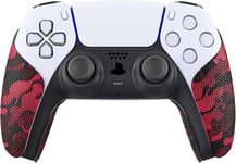 Autocollants De Poignée Grip Antidérapante Absorbant La Sueur Pour Ps5 Manette,Sticker Tampons En Caoutchouc Souple Texturé Professionnels Pour Ps5 Contrôleur-Camouflage Noir Rouge