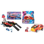Paw Patrol: The Mighty Movie Aircraft Carrier HQ, with Chase Action Figure and Mighty Pups Cruiser & The Mighty Movie, Fire Truck Toy with Marshall Mighty Pups Action Figure, Lights and Sounds