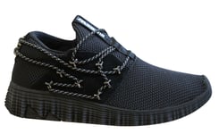 Supra Malli Textile Leather Lace Up Mens Trainers Slip On Shoes 05666 010 - Black - Size UK 4