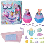 HATCHIMALS ALIVE - 2 Oeufs Hatchimals + Douche Color Change - 2 Figurines À Collectionner Qui Changent De Couleur + 15 Accessoires - A Faire Eclore Avec De L'Eau - Figurine - Jouet Enfant 5 Ans et +