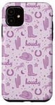 Coque pour iPhone 11 Chapeau et bottes de cowboy pastel mauve esthétique