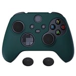 PlayVital Coque de Protection Caoutchouc Souple Antidérapante pour Xbox Series X S Manette,Housse en Silicone Ergonomique,Cover Skin Peau Grip avec Capuchon Joysticks-Vert(Pure Série)