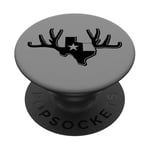 Texas Buck Texas Flag Huge Buck Rack Black Texas Flag PopSockets PopGrip Adhésif