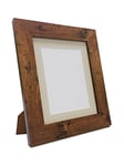 Metro Vintage Wood Photo Picture Poster Frame with Light Grey Mount 50 x 70cm Image Size A2 (Plastic Glass)