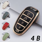 (4B painikkeet musta) 4/5/7 painikkeen TPU auton avaimen suojus Hyundai Santa Fe Tucson 2022 NEXO NX4 Atos Solaris Prime 2021 Auto Shell Fob Case Avaimenperä