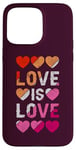 Coque pour iPhone 15 Pro Max Lesbienne, Cœurs, L'amour est l'amour, Fierté LGBT