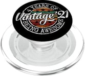 Vintage 2021 Bday Stamp 4th Birthday Gifts 4 Year Old PopSockets PopGrip for MagSafe