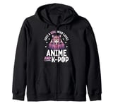 Just a Girl Who Loves Anime and K-Pop Anime Merch Japanese Zip Hoodie