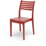 Chaise de jardin OLIMPIA ARETA - Rouge - Plastique Résine - 52 x 46 x H 86 cm