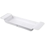 Extendable Bathtub Shelf Rack Tray Caddy Bathroom Organizer Soap Wine Holder