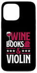 Coque pour iPhone 13 Pro Max Livres sur le vin et le violon rouge