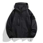 Outdoor Mens Waterproof Windbreaker Rain Jacket Hooded Soft Shell Grey Coat