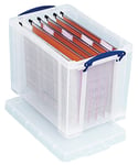 Really Useful Plastic Storage Box 24 Litre Clear with 10 x Suspension Files