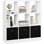 Bibliothèque Woltu 30P x 80l x 86, 5H cm, Étagère Rangement, Meuble de Rangement, Bibliothèque pour Salon, Bureau, Chambre d'enfant, Blanc