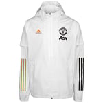 adidas Manchester United Temporada 2020/21 MUFC AW JKT Veste à Capuche Mixte, Blanc, XXL