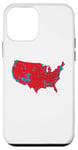 Coque pour iPhone 12 mini Red Wave Carte des États-Unis dans l'élection présidentielle de 2024