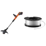 BLACK+DECKER Coupe-Bordures sans Fil 18V, Coupe-Bordures sur Batterie 28cm avec 2 Vitesses & Bobine de Rechange pour Coupe-Bordures, Bobine Reflex, 10 m de Fil en Nylon Reflex, Fil de ⌀1,5 mm