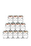 Set of 12 Clip Top Square Spice Jars 70ml