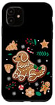 Coque pour iPhone 11 Chien de Noël en pain d'épices doré