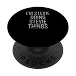 Je suis Stevie Doing Stevie Things Funny Vintage PopSockets PopGrip Adhésif