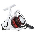 Abu Garcia Max Pro Spinning Reel, Freshwater Angler Fishing Pike Perch & Zander, Aluminum Spool, Robust Ambidextrous 2000H Reel Size 5.2:1 Gear Ratio White & Red