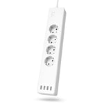 Hama Multiprise Connectée WiFi Intelligente (Multiprise USB 4 Prises 10A + 4 USB, 2300W, Programmable Via App, 1.7m, Prises Alexa Google Home, Mesure Conso électrique, sans Hub) Blanc