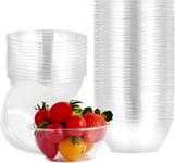 Aohcae 60Pcs Plastic Dessert Bowls 180ml/6 oz, Reusable Plastic Bowls,Clear Mini