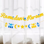 Moon Paper Hanging Flags Glitter Pull Flag Eid Mubarak Ramadan Kareem Banners