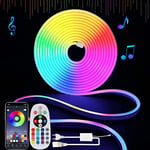 YOODI Ruban LED 10m, RGB Neon Bande LED Exterieur Etanche IP65, 220V Flexible Multicolore Rubans à Led par APP, Télécommande, Synchronisation de Musique, pour Chambre, Bar, Fête de Anniversaire