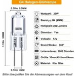 G4 halogeeni 12v 20w, 5 kpl G4 12v 20w lämmin valkoinen lamppu, 3000 tuntia pitkä käyttöikä, korkea kirkkaus 300lm, G4 Bi-Pin -jalusta, G4