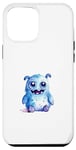 Coque pour iPhone 15 Plus Joli petit monstre aquarelle design n°10 bleu clair