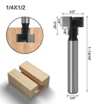 6.35x12.7mm Jeu de mèches de toupie à rainure en T, mèches de trou de clé de boulon hexagonal, fraise à fente en T pour le travail du bois 1/4 &quot;6mm 8mm ""Nipseyteko