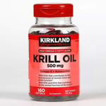 Kirkland Signature Krill Oil 500mg | Food Supplement - 160 Softgels