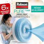 Rubson AÉRO 360° Tabs Pure, 6 recharges anti-humidité & anti-odeur pour déshumidificateur Rubson, purificateur d'air luttant contre les allergies, 6x450 g -Packaging renforcé, envoi en toute sécurité