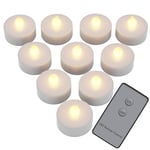 Monzana® 10x Bougie LED chauffe plat sans flamme alimentation par piles télécommande inclue décoration Noël blanc chaud