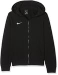 Nike Team Club Full Zip Sweat-Shirt à Capuche Mixte Enfant, Black/Black/White, FR : M (Taille Fabricant : M)