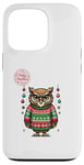 Coque pour iPhone 13 Pro Pull Moche de Noël Hibou Festif avec guirlandes de Noël