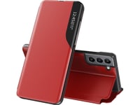 Hurtel Eco Leather View Case Elegant Fodral Med Flip Cover Och Ståfunktion Samsung Galaxy S22+ (S22 Plus) Röd