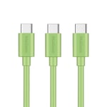 (Lot de 3,1,0m Câbles USB Type C vers USB 2.0 de Données et Charge pour Samsung Galaxy S8,S8 Plus,Nexus 6P,LG G6,new MacBook,Google Pixel XL,OnePlus et plus (Vert)