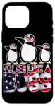 iPhone 16 Pro Max Floss Like A Boss American Flag Funny Penguin 4th of July Case