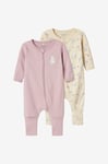 Name it baby - Pyjamas nbfNightsuit Zip FF Sand Rabbit 2-pack - Beige