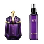 MUGLER ALIEN, Eau de Parfum Rechargeable 30 ml + Eau de Parfum Flacon Recharge 100 ml, Parfum pour Femme Ambré Boisé Floral, Lot de 2 produits