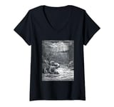 Womens The Creation of Fish and Birds by Gustave Dore (1868) V-Neck T-Shirt