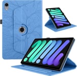 Coque Pour Ipad Mini 7 Tablette Coque/Ipad Mini 6 8.3"" 2024/2021 Tablette Cover Étuis Cuir 360°Rotatif Multi-Angle Stand Flip Protection Housse Cover Pour Ipad Mini 7,Bleu Arbres