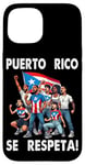 Coque pour iPhone 15 Puerto Rico Se Respeta PR Drapeau Boricua Protest Fist Foule