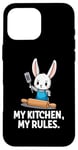 Coque pour iPhone 16 Pro Max Rabbit Chef My Kitchen My Rules Cooking Lovers