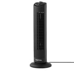 Amazon Basics - 28" Tower Fan for Home with 3 Speed Options and 60° Oscillation, Black, UK Plug