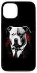 Coque pour iPhone 13 Pitbull Dog Gangster en costume Funny Mob Boss sur le thème