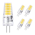 Vicloon G4 LED Ampoule,5-Pack 20W Ampoules Halogènes Équivalentes,Ampoule LED G4 2W Économie Pour Les Ampoules de Hotte,AC/DC 12V 180LM 3000K (5pcs blanc chaud 2w)